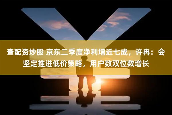 查配资炒股 京东二季度净利增近七成，许冉：会坚定推进低价策略，用户数双位数增长